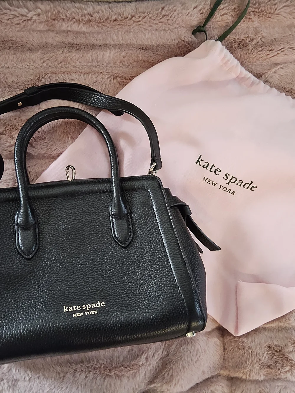 kate spade Black Pebbled Leather Mini Satchel